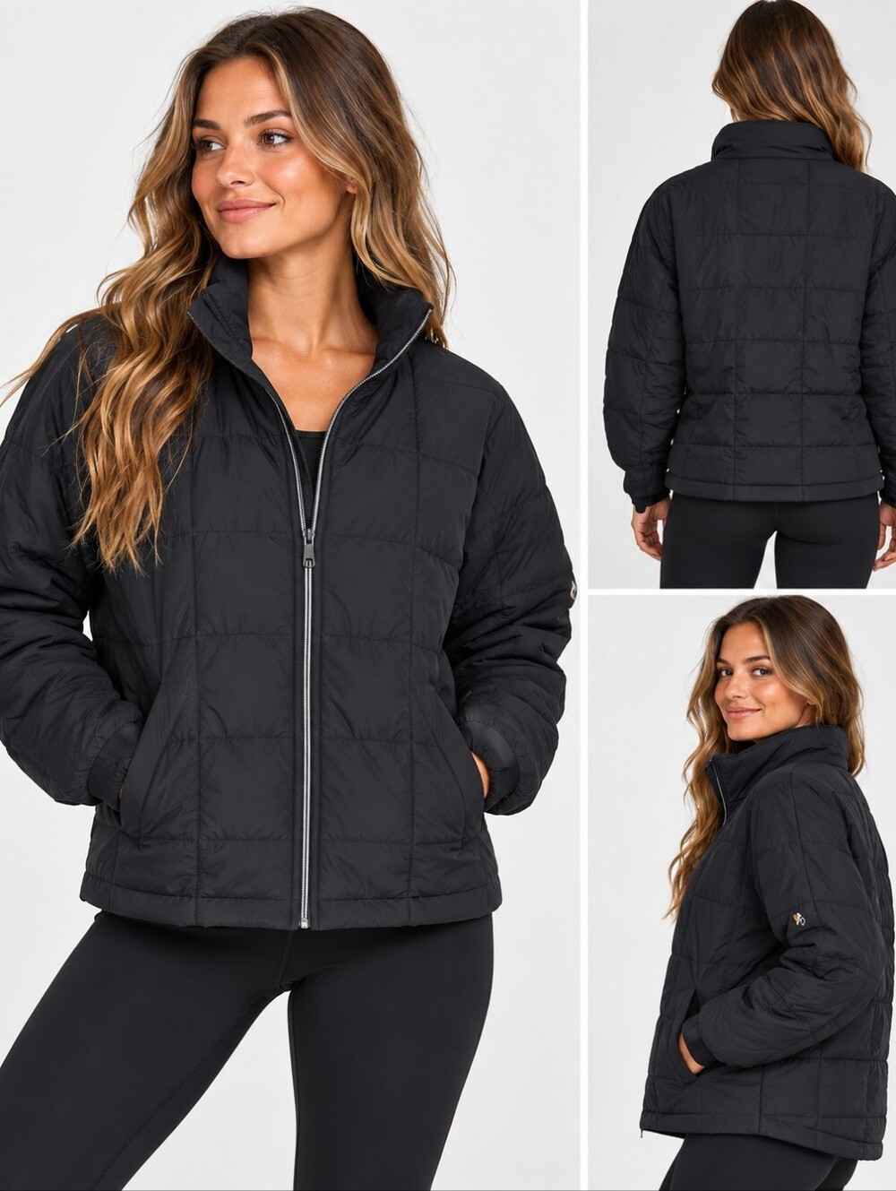 Free People Movement Black Quilted Puffer Jacket
